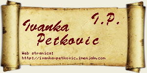 Ivanka Petković vizit kartica